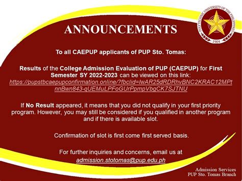 pup result|CAEPUP Results AY 2022.